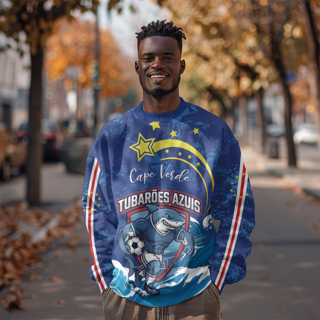 Custom Cape Verde 2026 World Football Sweatshirt Blue Sharks Come On