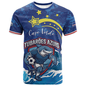 Custom Cape Verde 2026 World Football T shirt Blue Sharks Come On
