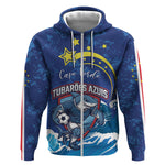 Custom Cape Verde 2026 World Football Zip Hoodie Blue Sharks Come On