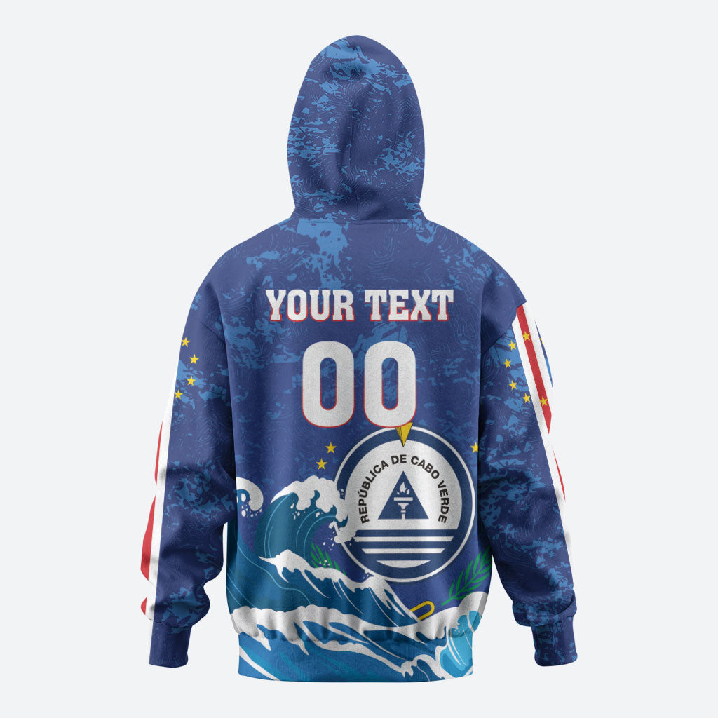 Custom Cape Verde 2026 World Football Zip Hoodie Blue Sharks Come On