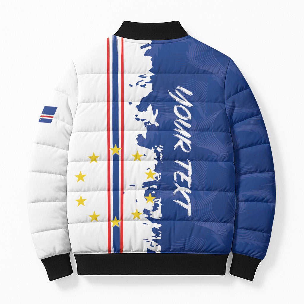 Personalized Cabo Verde 2026 Football Bomber Puffer Jacket Crioulos Make History