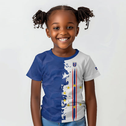 Personalized Cabo Verde 2026 Football Kid T shirt Crioulos Make History