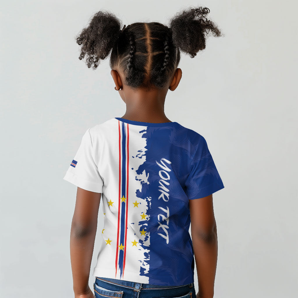 Personalized Cabo Verde 2026 Football Kid T shirt Crioulos Make History