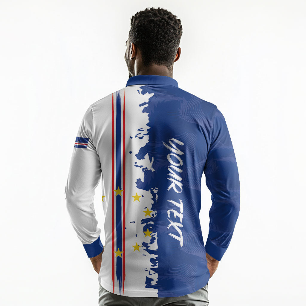 Personalized Cabo Verde 2026 Football Long Sleeve Polo Shirt Crioulos Make History