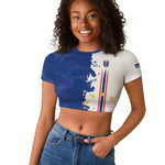 Personalized Cabo Verde 2026 Football Raglan Cropped T shirt Crioulos Make History