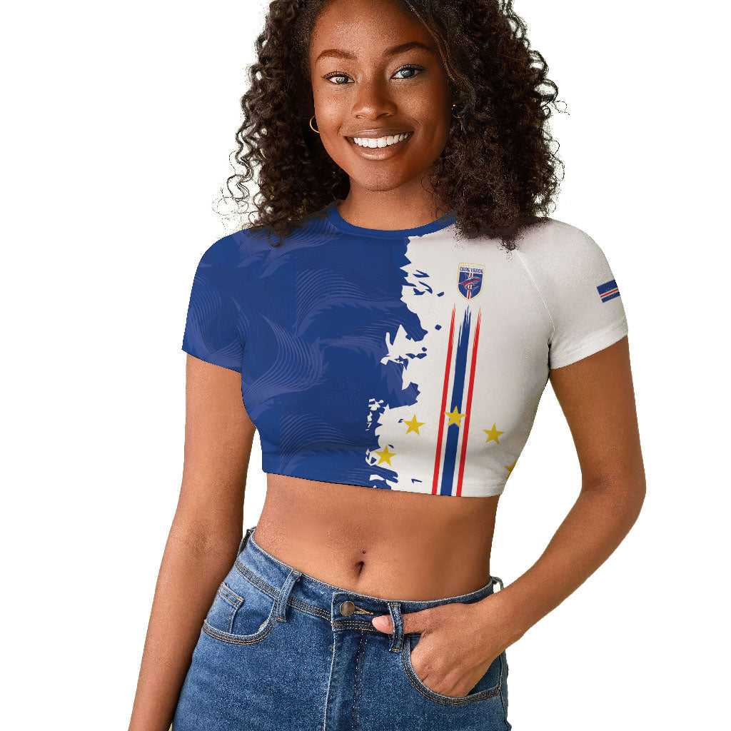 Personalized Cabo Verde 2026 Football Raglan Cropped T shirt Crioulos Make History