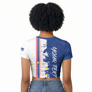 Personalized Cabo Verde 2026 Football Raglan Cropped T shirt Crioulos Make History