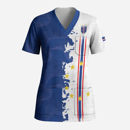 Personalized Cabo Verde 2026 Football Scrub Top Crioulos Make History