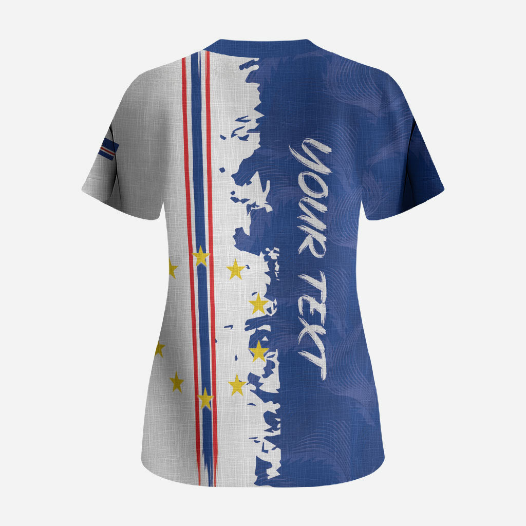 Personalized Cabo Verde 2026 Football Scrub Top Crioulos Make History