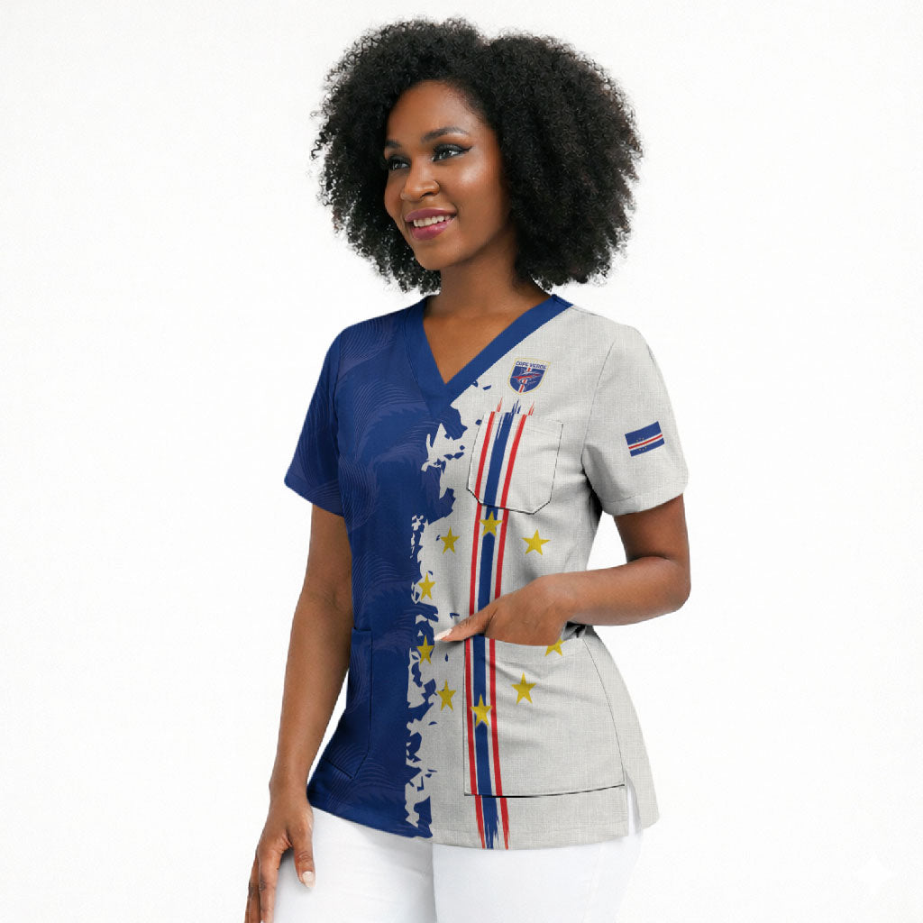 Personalized Cabo Verde 2026 Football Scrub Top Crioulos Make History