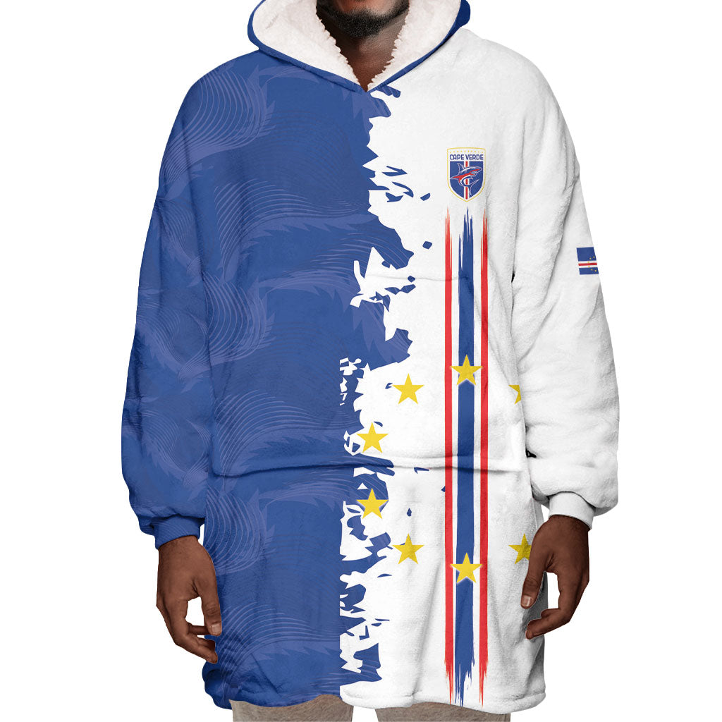 Personalized Cabo Verde 2026 Football Wearable Blanket Hoodie Crioulos Make History
