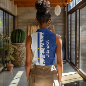 Personalized Cabo Verde 2026 Football Women Sleeveless Polo Shirt Crioulos Make History