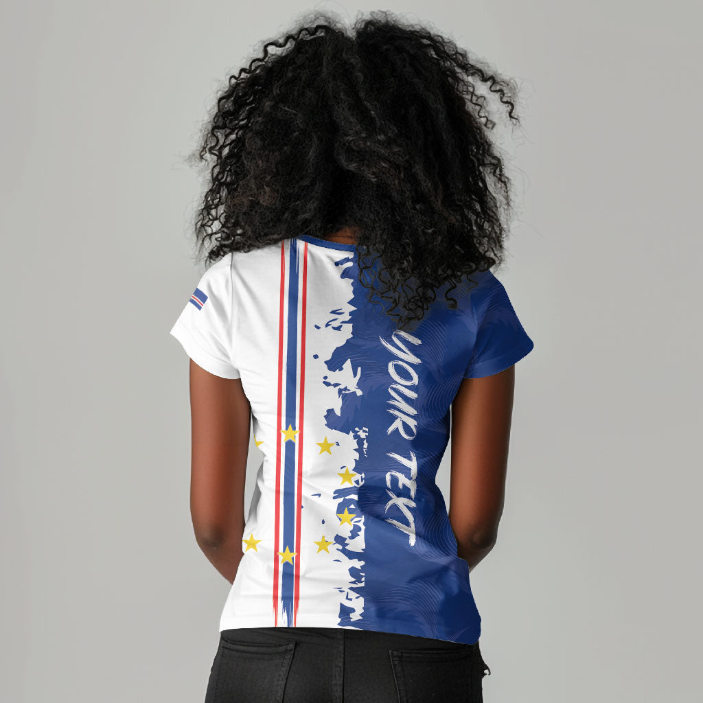 Personalized Cabo Verde 2026 Football Women V-Neck T-Shirt Crioulos Make History