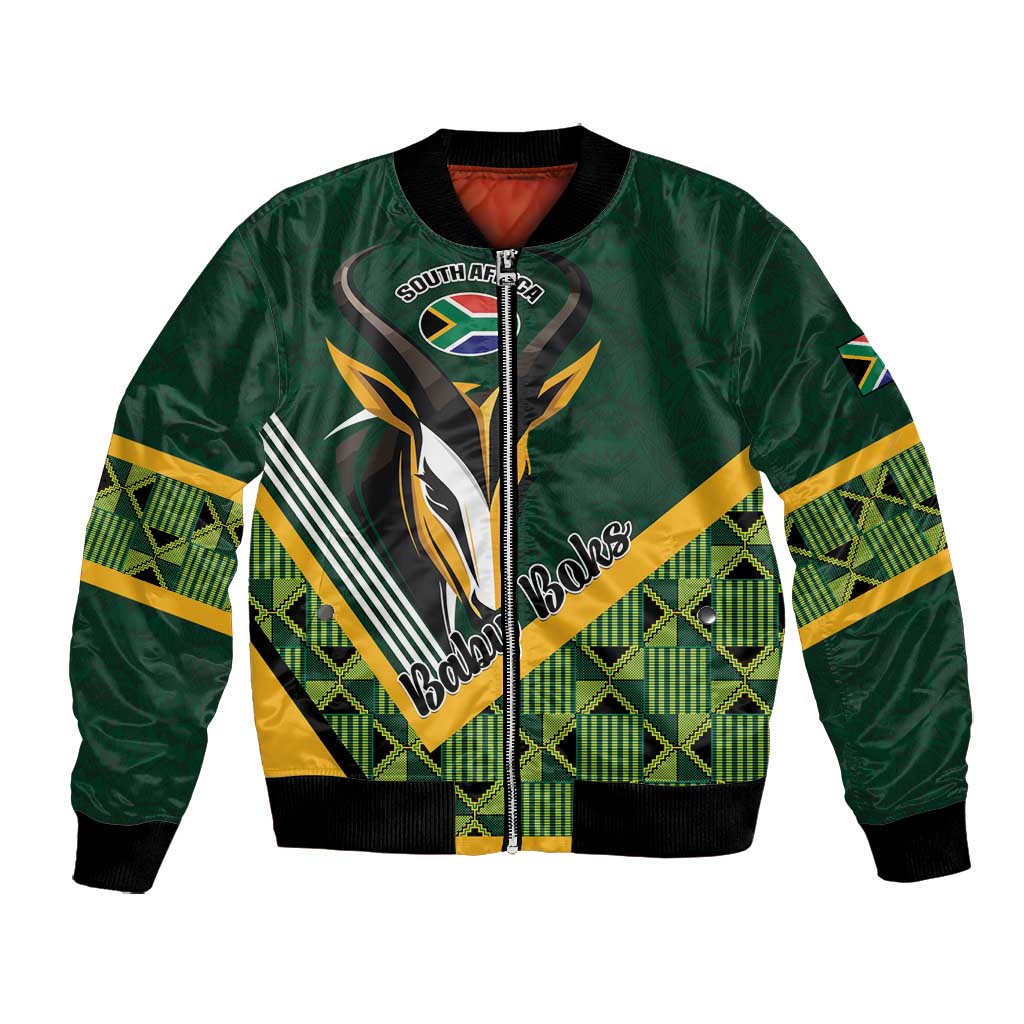 Custom Rugby South Africa Bomber Jacket Baby Boks Go Champions