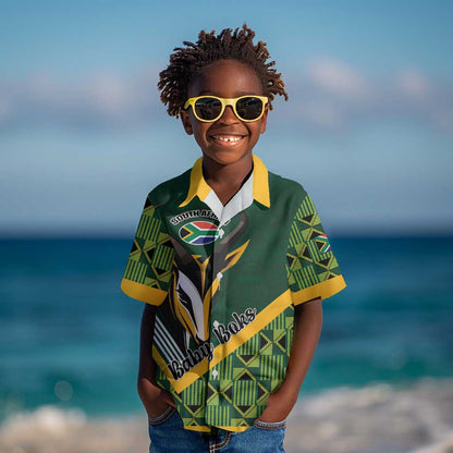 Custom Rugby South Africa Kid Hawaiian Shirt Baby Boks Go Champions