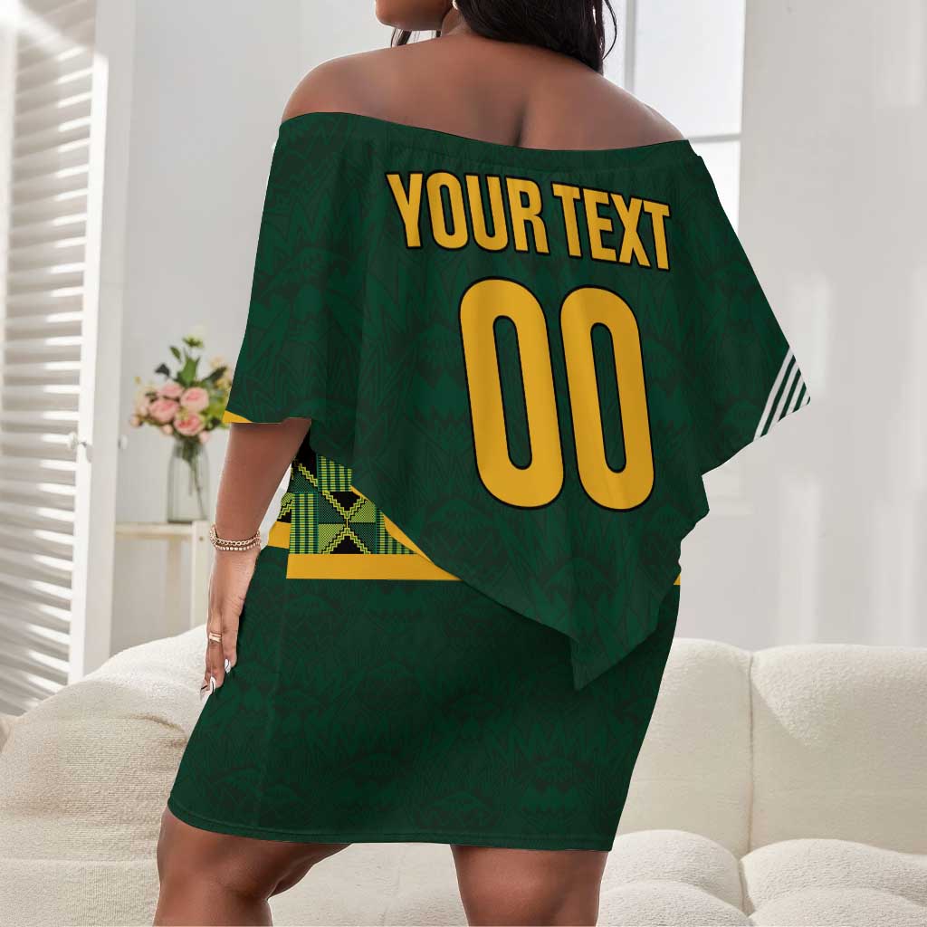 Custom Rugby South Africa Off Shoulder Short Dress Baby Boks Go Champions