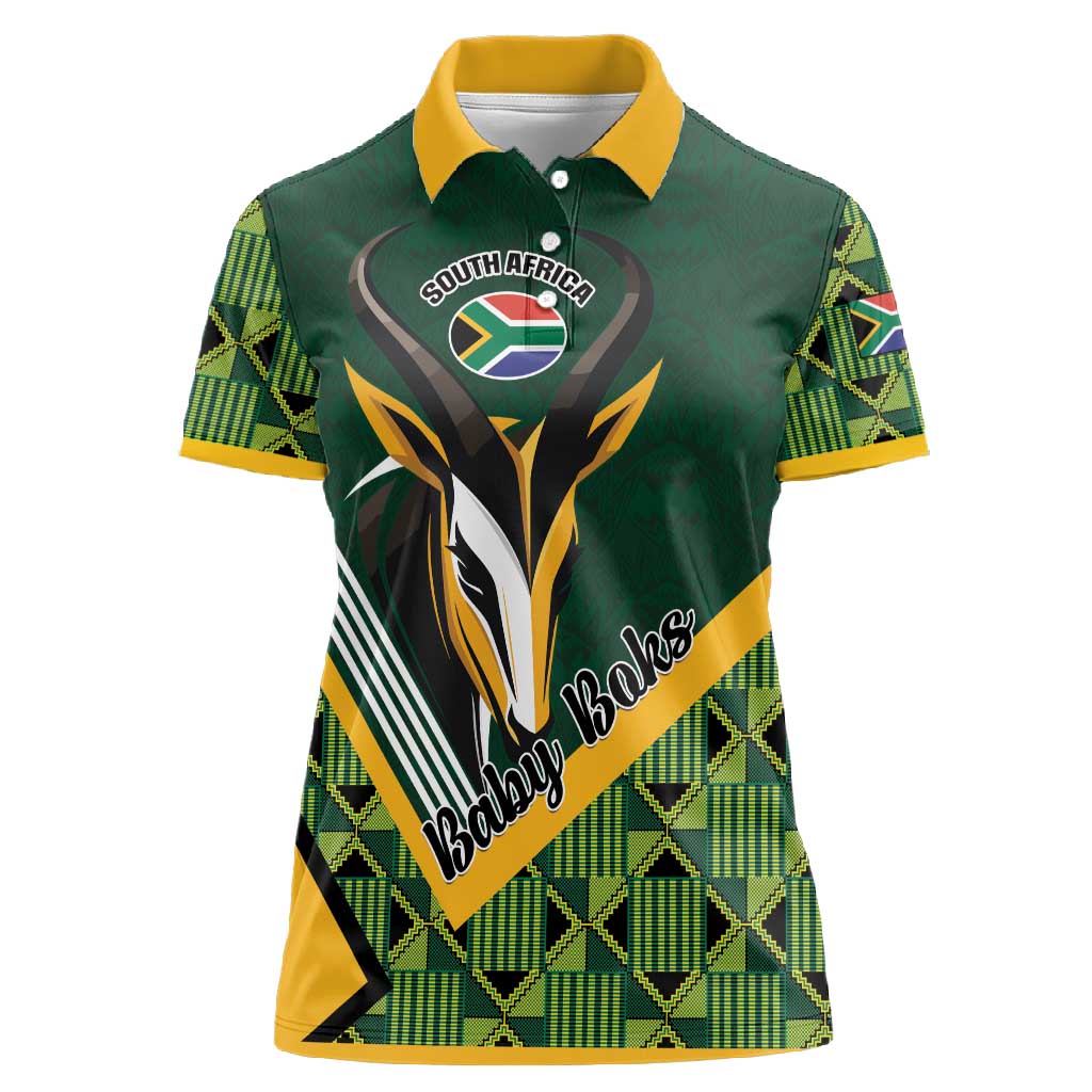 Custom Rugby South Africa Women Polo Shirt Baby Boks Go Champions