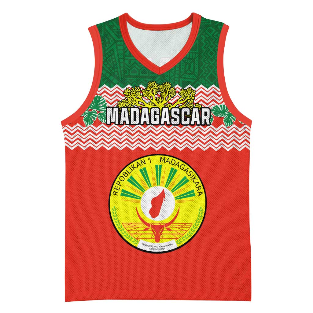 Personalized Madagascar Basketball Jersey with Madagasikara Seal and Baobab African Pattern LT01