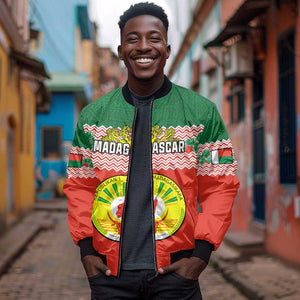 Personalized Madagascar Bomber Jacket with Madagasikara Seal and Baobab African Pattern