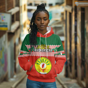 Personalized Madagascar Hoodie with Madagasikara Seal and Baobab African Pattern