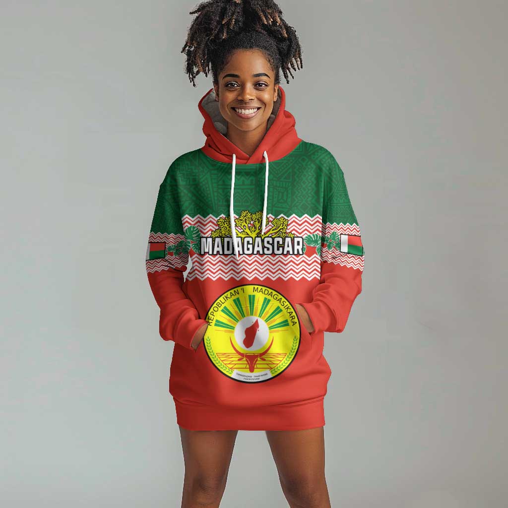 Personalized Madagascar Hoodie Dress with Madagasikara Seal and Baobab African Pattern