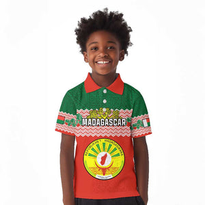 Personalized Madagascar Kid Polo Shirt with Madagasikara Seal and Baobab African Pattern