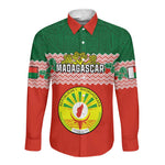 Personalized Madagascar Long Sleeve Button Shirt with Madagasikara Seal and Baobab African Pattern