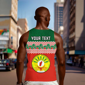 Personalized Madagascar Men Tank Top with Madagasikara Seal and Baobab African Pattern