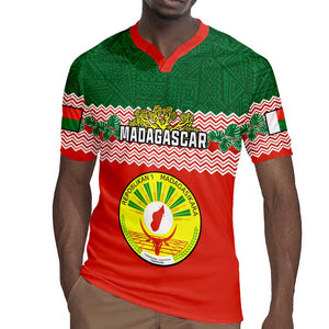 Personalized Madagascar Rugby Jersey with Madagasikara Seal and Baobab African Pattern