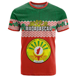 Personalized Madagascar T shirt with Madagasikara Seal and Baobab African Pattern