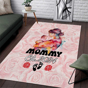 Happy Mother Day Area Rug Mommy Est 2024