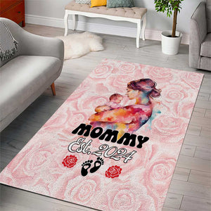 Happy Mother Day Area Rug Mommy Est 2024