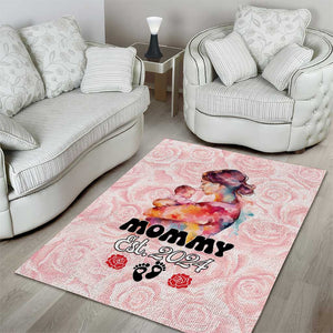 Happy Mother Day Area Rug Mommy Est 2024