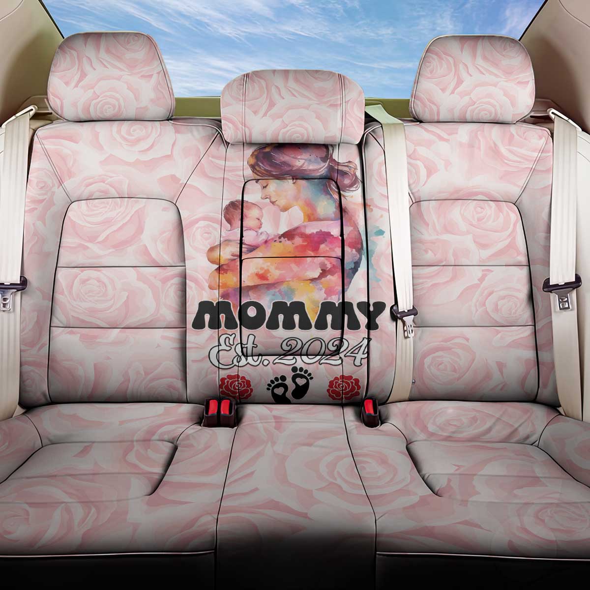 Happy Mother Day Back Car Seat Cover Mommy Est 2024