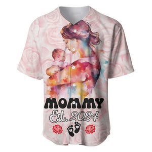 Happy Mother Day Baseball Jersey Mommy Est 2024