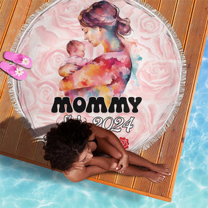 Happy Mother Day Beach Blanket Mommy Est 2024