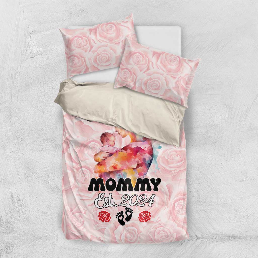 Happy Mother Day Bedding Set Mommy Est 2024