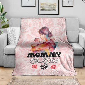 Happy Mother Day Blanket Mommy Est 2024