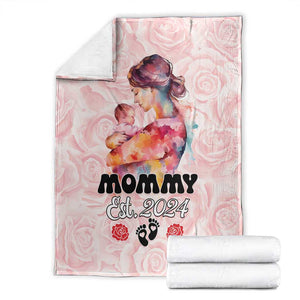 Happy Mother Day Blanket Mommy Est 2024