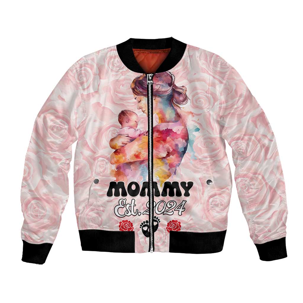 Happy Mother Day Bomber Jacket Mommy Est 2024
