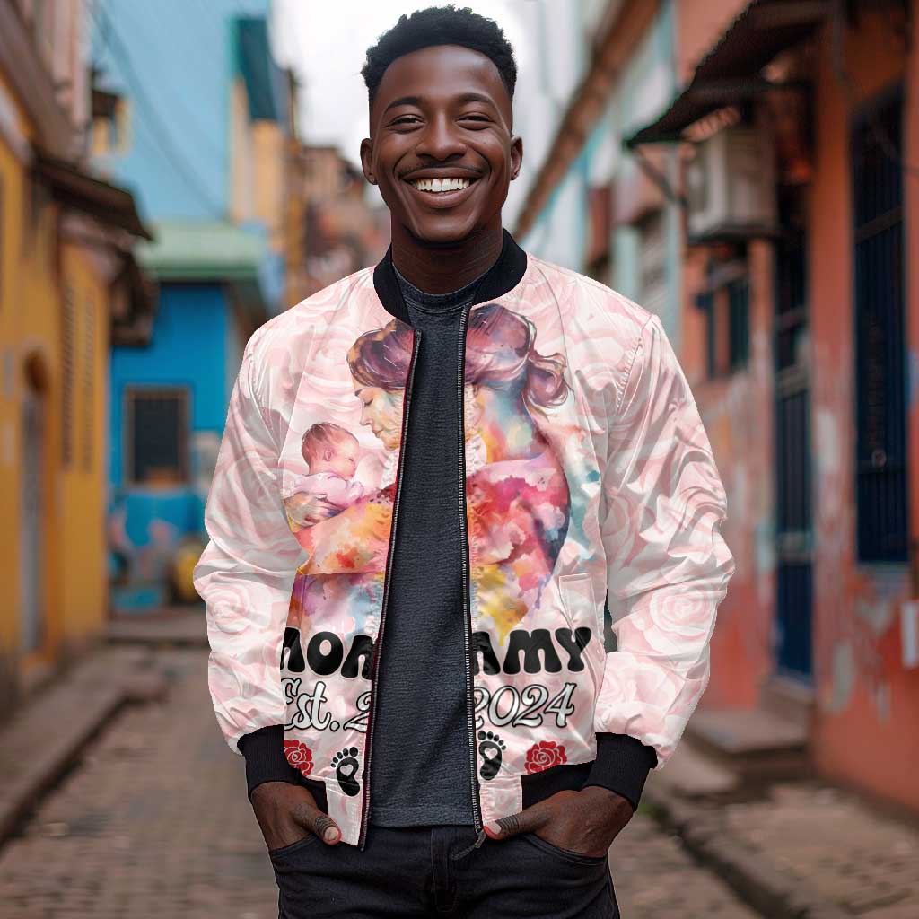 Happy Mother Day Bomber Jacket Mommy Est 2024