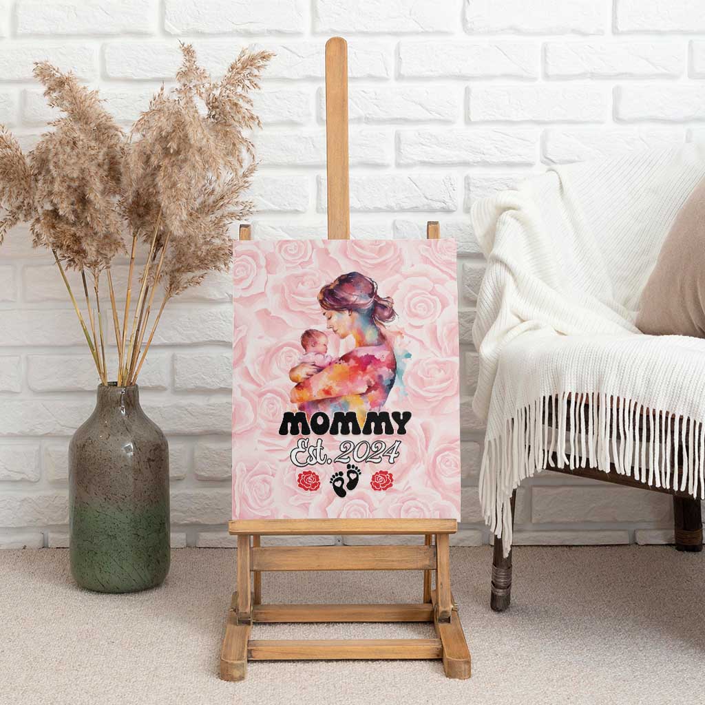 Happy Mother Day Canvas Wall Art Mommy Est 2024