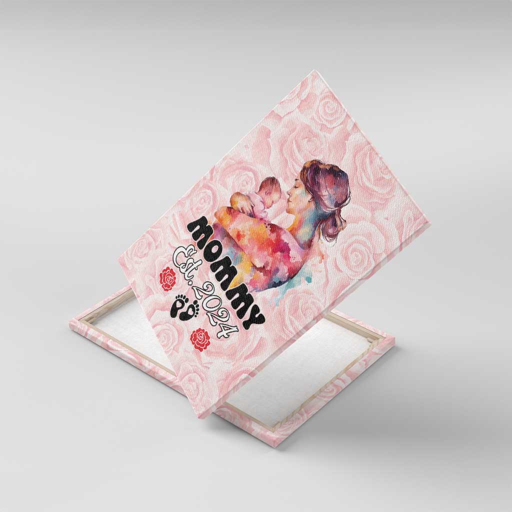 Happy Mother Day Canvas Wall Art Mommy Est 2024