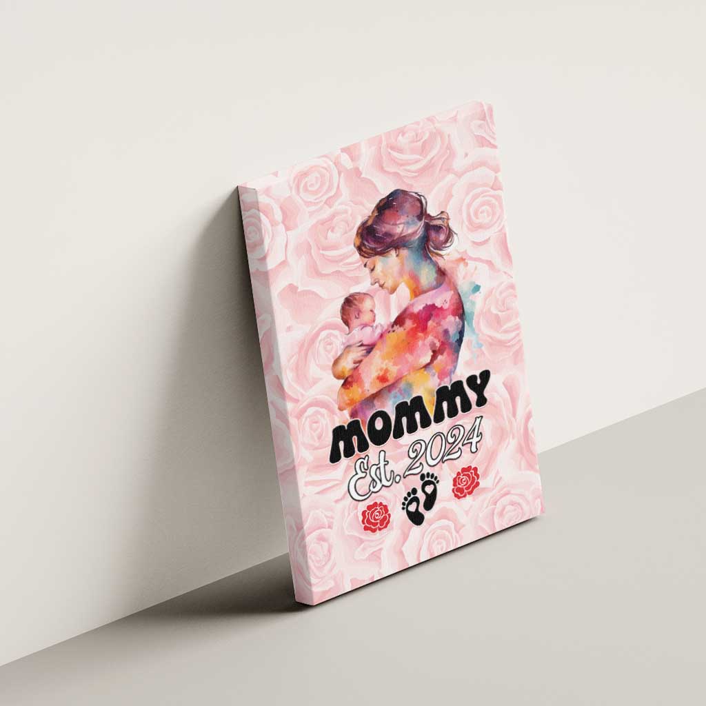 Happy Mother Day Canvas Wall Art Mommy Est 2024