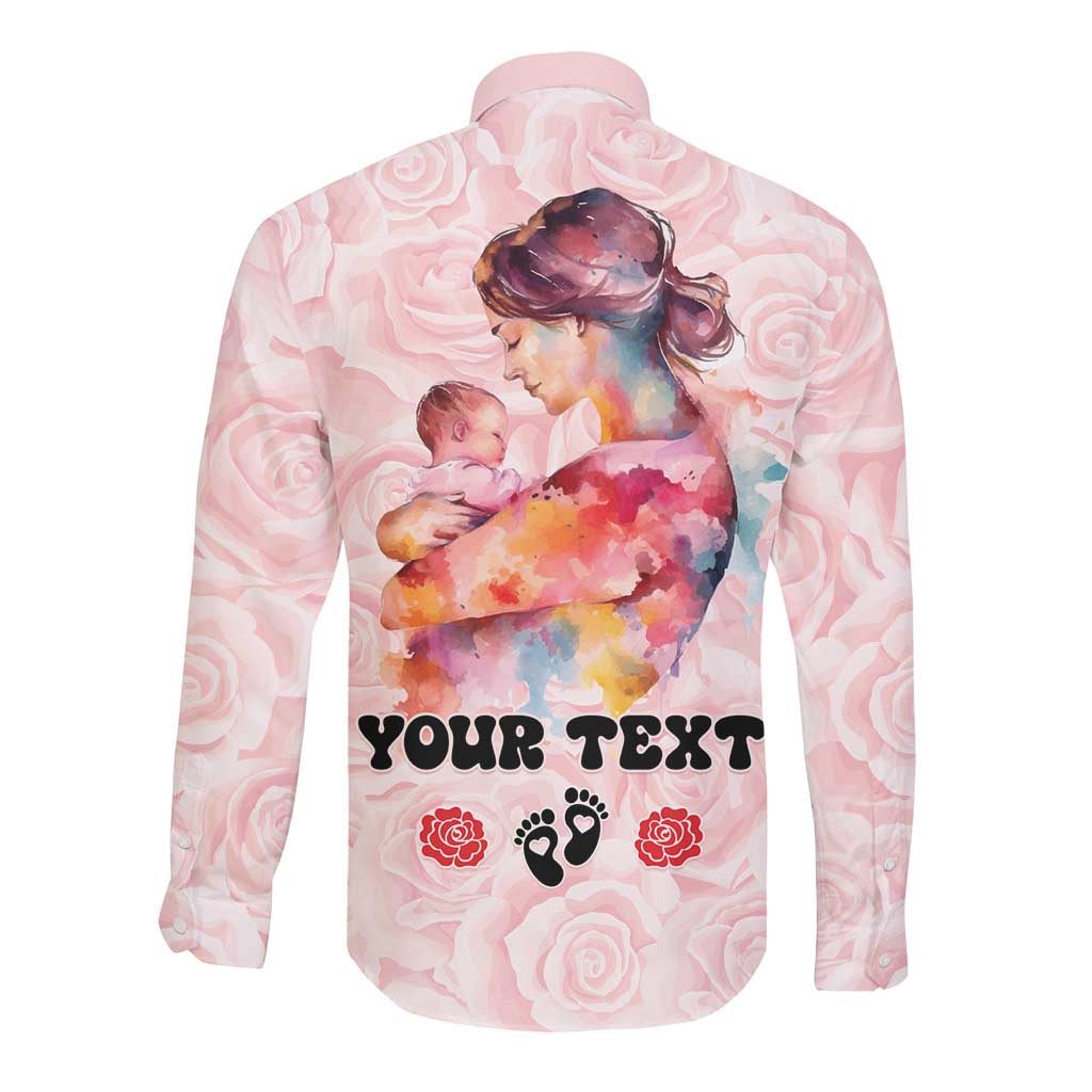 Happy Mother Day Long Sleeve Button Shirt Mommy Est 2024