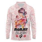 Happy Mother Day Long Sleeve Polo Shirt Mommy Est 2024
