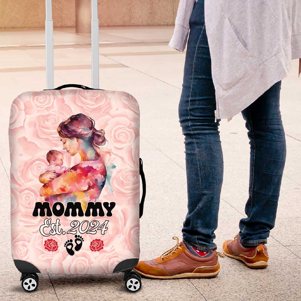 Happy Mother Day Luggage Cover Mommy Est 2024