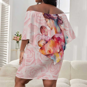 Happy Mother Day Off Shoulder Short Dress Mommy Est 2024 LT01