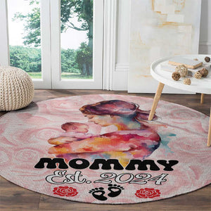 Happy Mother Day Round Carpet Mommy Est 2024