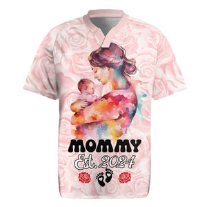 Happy Mother Day Rugby Jersey Mommy Est 2024